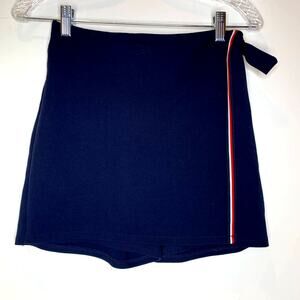 Tommy Hilfiger girls Ponte knit navy blue classic preppy wrap skort size LG